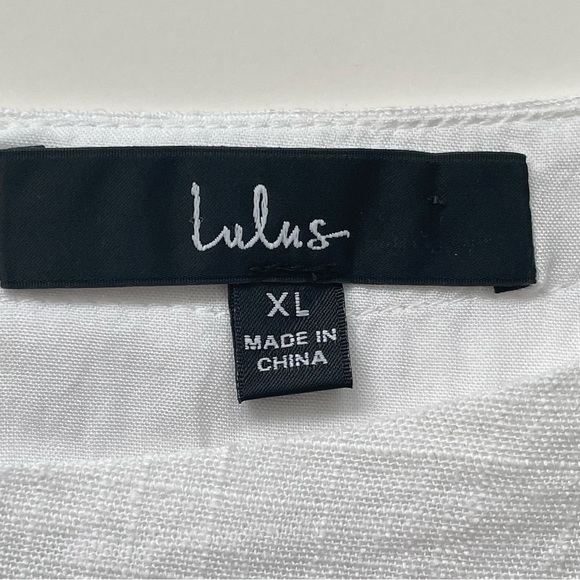 Lulus Linen Blend Top White Size XL Cropped - Picture 8 of 13
